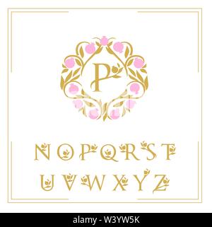 Modello di logo le lettere sono incorniciate con un modello Illustrazione Vettoriale