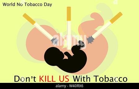 Illustrazione Di celebra la Giornata Mondiale senza tabacco Illustrazione Vettoriale