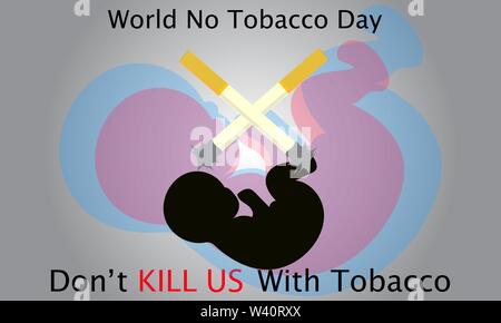 Illustrazione Di celebra la Giornata Mondiale senza tabacco Illustrazione Vettoriale
