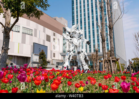 Unicorn Gundam statua a Tokyo Foto Stock