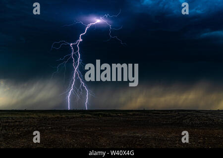 Lightning over la prateria Foto Stock