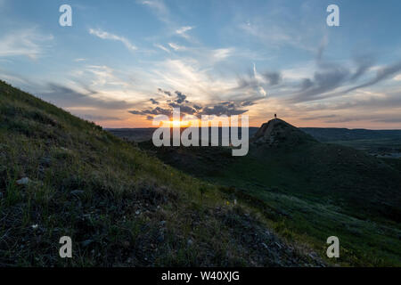 Guardare il tramonto in Saskachewan Foto Stock