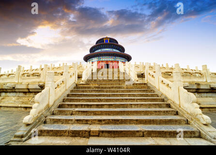 Meraviglioso e fantastico tempio - Il Tempio del Cielo a Pechino in Cina.Traduzione:"Sala della Preghiera del Buon Raccolto' Foto Stock