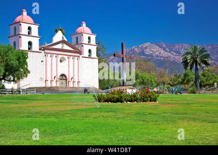 La missione di Santa Barbara in California Foto Stock