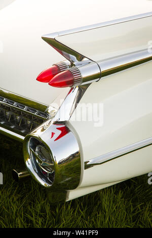 Iconico 'Rocketship' luci di coda su un 1950 Cadillac Eldorado American automobile berlina. Foto Stock