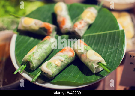 Cibo vietnamita, banh chung, banh tet sono tradizionali di mangiare su Tet holiday Foto Stock