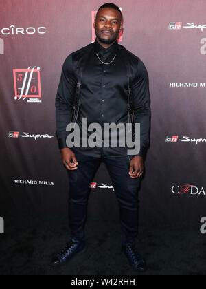 Hollywood, Stati Uniti. 18 Luglio, 2019. HOLLYWOOD e LOS ANGELES, CALIFORNIA, STATI UNITI D'America - 18 Luglio: Amin Joseph arriva a Sports Illustrated di moda 50 detenuti al tramonto camera Hollywood di luglio 18, 2019 a Hollywood e Los Angeles, California, Stati Uniti. (Foto di Xavier COLLIN/Image Press Agency) Credito: Image Press Agency/Alamy Live News Foto Stock