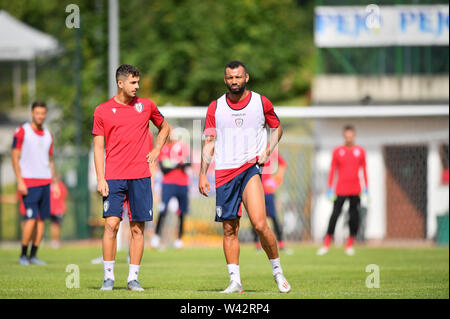 Pejo, Italia. 19 Luglio, 2019. Foto di Massimo Paolone/LaPresse19 luglio 2019 Peio (TN), Italia sport calcio Cagliari Calcio - allenamento pre campionato di calcio di Serie A 2019/2020 - stadio "Celledizzo" nella foto: Joao Pedro Photo Massimo Paolone/LaPresse Luglio 19, 2019 Peio (TN), Italia sport soccer Cagliari Calcio - Formazione Pre italiano campionato di Football League A TIM 2019/2020 - "Celledizzo" Stadium. Nel pic: Joao Pedro Credito: LaPresse/Alamy Live News Foto Stock