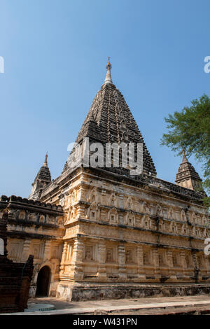 Myanmar Birmania aka, Bagan. Tempio di Mahabodhi, tempio buddista costruito nella metà del XIII secolo, modellata dopo il tempio di Mahabodhi in India. Foto Stock