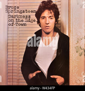 Bruce Springsteen - copertina originale dell'album in vinile - Darkness on the Edge of Town - 1978 Foto Stock