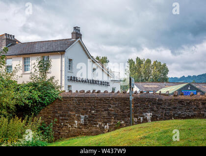 Vista dal castello di Abergavenny Foto Stock