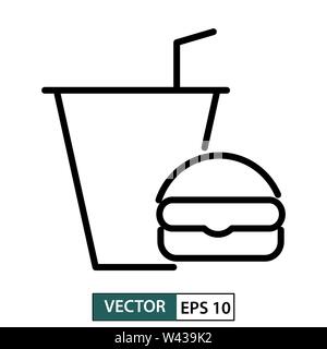 Icona di pasto, simbolo, design piatto isolato su bianco. Illustrazione vettoriale EPS 10 Illustrazione Vettoriale