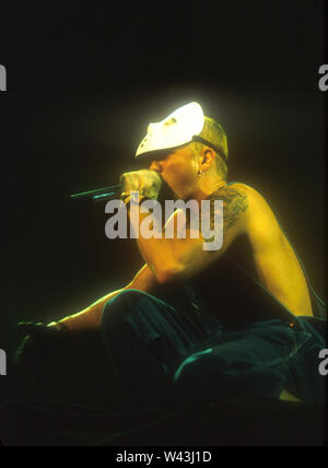 EMINEM rapper americano nel 2000 indossa una maschera di hockey in 2000. Foto: Foto Stock
