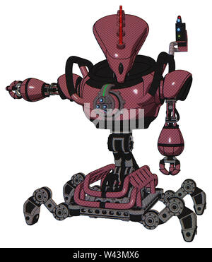 Cyborg contenente elementi: piana allungata testa cranio, pesante nella parte superiore del torace, torace pistola di energia, di insetto walker gambe. Materiale: muavewood halftone. Foto Stock