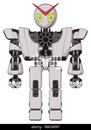 Mech contenente elementi: grigio stile alieno testa, gli occhi gialli con allievi blu, pesante nella parte superiore del torace, pesante mech torace, prototipo exoplate gambe. Foto Stock