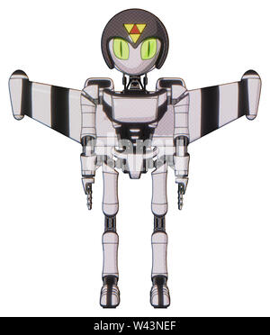 Mech contenente elementi: grigio stile alieno testa, cat gli occhi di design triangolo grigio, casco, luce exoshielding torace, ultralight exosuit torace,... Foto Stock