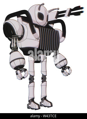 Mech contenente elementi: grigio stile alieno testa, gli occhi neri, bug antenne, pesante nella parte superiore del torace, torace sfiati, Ultralight piede exosuit. Materiale: bianco... Foto Stock