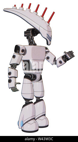 Cyborg contenente elementi: piana allungata cranio testa, torace luce exoshielding, prototipo exoplate torace, luce exoshielding gamba. Materiale: bianco... Foto Stock