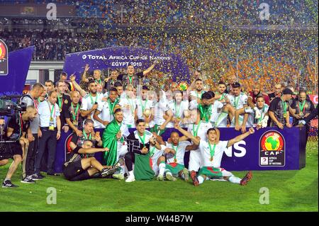 Il Cairo, Egitto. 19 Luglio, 2019. Algeria vince Coppa d'Africa durante il match finale vs Algeria Algeria a Il Cairo International Stadium.Totale Africa Coppa delle Nazioni Egitto 2019 .foto: Chokri Mahjoub Credito: Chokri Mahjoub/ZUMA filo/Alamy Live News Foto Stock