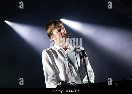 Cut Copy eseguendo estate una serie di concerti presso la Somerset House, London, Regno Unito 19 luglio 2019 Foto Stock