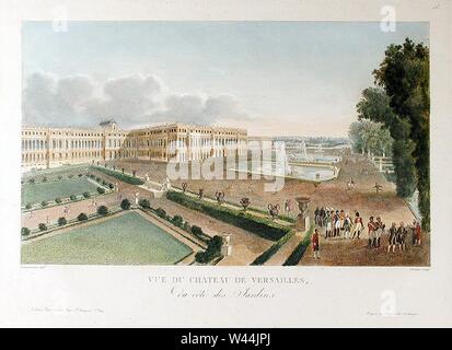 Claude-François Fortier Vue des jardins du Château de Versailles. Foto Stock