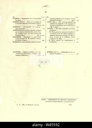 Comptes rendus hebdomadaires des séances de l'Académie des sciences Foto Stock