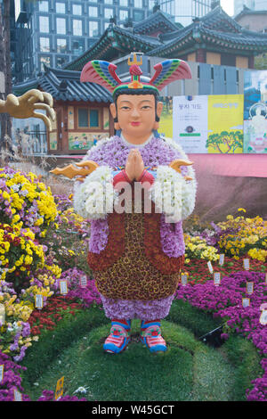 Vajrapani nella Jogye Temple complessa, Seoul, Corea del Sud. Foto Stock