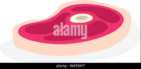 Il filetto di carne per la frittura. Un pezzo di carne di maiale o di carni bovine per un barbecue. immagine vettoriale è isolato su sfondo bianco. Icona di carne per il flyer, menu, banner o Illustrazione Vettoriale