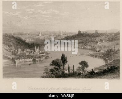 Costantinopoli, dalle alture sopra Eyoub - Robert Walsh & Allom Thomas - 1836. Foto Stock