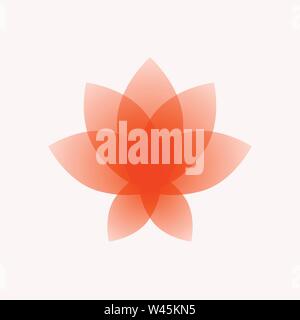 Fiore di loto, logo, segno. Vettore fiore piatto icona. Immagine minimalista isolato su un background. Lotus per studio di yoga, spa. Il simbolo di yogi. Embl Illustrazione Vettoriale