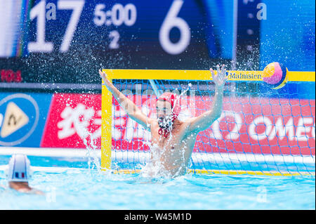 13 luglio 2019 Gwangju, Corea del Sud 18° Campionato Mondiale di Aquatics della FINA 13-07-2019: WK Waterpolo: Beach Francia contro Argentina: Gwangju Gwangju Corea del Sud 13/07/2019 Beach Waterpolo FRANCIA - ARGENTINA 18° Campionato Mondiale di Aquatics della FINA Nambu University Grounds Foto Stock