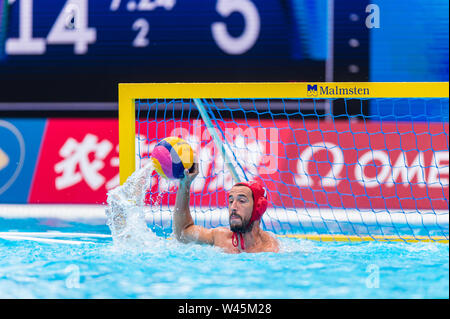 13 luglio 2019 Gwangju, Corea del Sud 18° Campionato Mondiale di Aquatics della FINA 13-07-2019: WK Waterpolo: Beach Francia contro Argentina: Gwangju Gwangju Corea del Sud 13/07/2019 Beach Waterpolo FRANCIA - ARGENTINA 18° Campionato Mondiale di Aquatics della FINA Nambu University Grounds Foto Stock