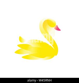 Illustrazione di un cigno per un logo. Illustrazione Vettoriale. Una immagine di un cigno per un salone di bellezza e un negozio, uno zoo. Golden swan, un marchio e un marchio di Illustrazione Vettoriale