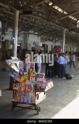 Book stall at a platform, Kanpur Central, Kanpur, Uttar Pradesh, India Stock Photo