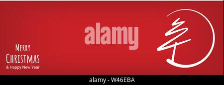 banner astratto di natale allegro, sfondo del concetto di regalo del cerchio dell'albero di natale, illustrazione vettoriale Illustrazione Vettoriale