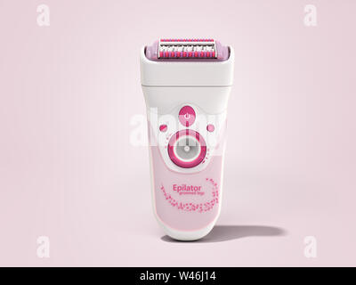 Femmina moderna capelli rosa epilatore 3D render in rosa Foto Stock