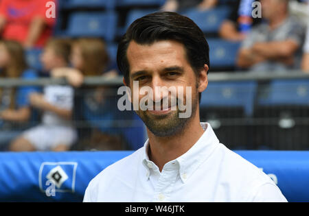 Amburgo, Germania. Il 20 luglio, 2019. Calcio: Test match, Hamburger SV - RSC Anderlecht. Amburgo Jonas manager Boldt è in procinto di iniziare il gioco in disparte. Credito: Carmen Jaspersen/dpa/Alamy Live News Foto Stock