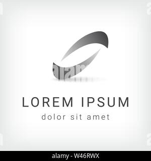 modello con logo vettoriale lettera o, icona circolare, segno zero, stile moderno, simbolo della curva, illustrazione vettoriale Illustrazione Vettoriale