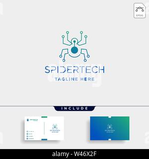 Spider tecnologia vettore logo rete internet icona simbolo illustrazione Illustrazione Vettoriale
