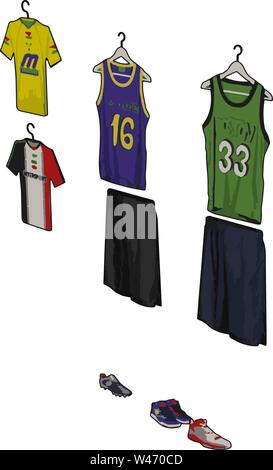 Basketball Jersey, illustrazione vettore su sfondo bianco. Illustrazione Vettoriale