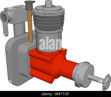 Rosso coppa di liquame pompa, illustrazione, vettore su sfondo bianco. Illustrazione Vettoriale