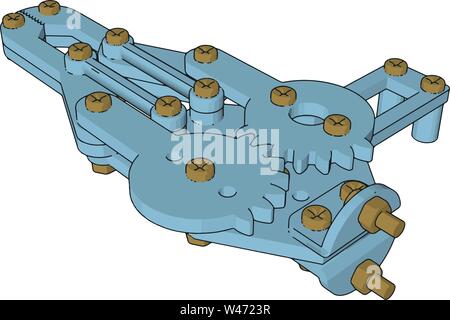 Strumento blu, illustrazione vettore su sfondo bianco. Illustrazione Vettoriale