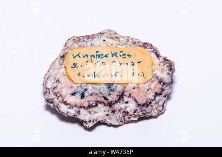 Calcopirite pirite minerale contenente elevate quantità di minerale di rame Foto Stock