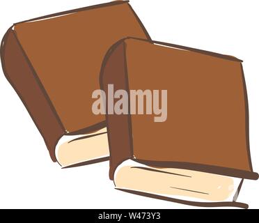Libri di marrone, illustrazione vettore su sfondo bianco. Illustrazione Vettoriale