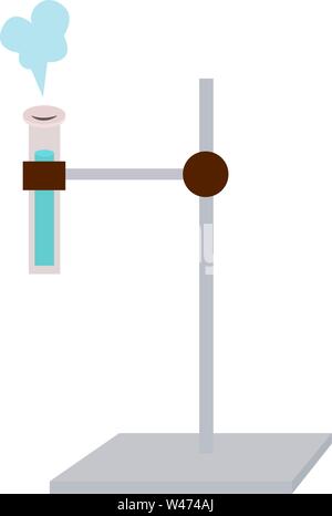 Esperienza di chimica, illustrazione vettore su sfondo bianco. Illustrazione Vettoriale