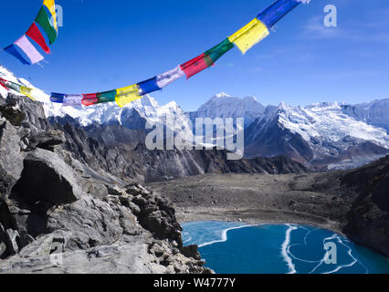 In alto di Kongma La, Nepal Foto Stock