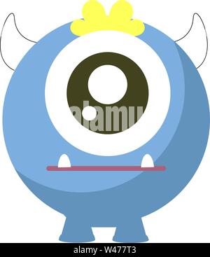 Uno eyed monster, illustrazione, vettore su sfondo bianco. Illustrazione Vettoriale