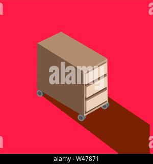 Piedistallo in legno, illustrazione vettore su sfondo bianco. Illustrazione Vettoriale