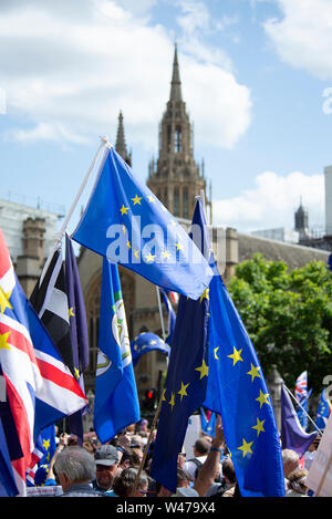 Londra, Regno Unito. Il 20 luglio 2019. Marzo per il cambiamento attraverso il centro di Londra - anti-Brexit protesta per rimanere in Europa. Credito: A.Bennett Foto Stock