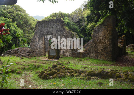 Re Kamehaeha III Summer Palace, Hawaii rovine sacra Foto Stock